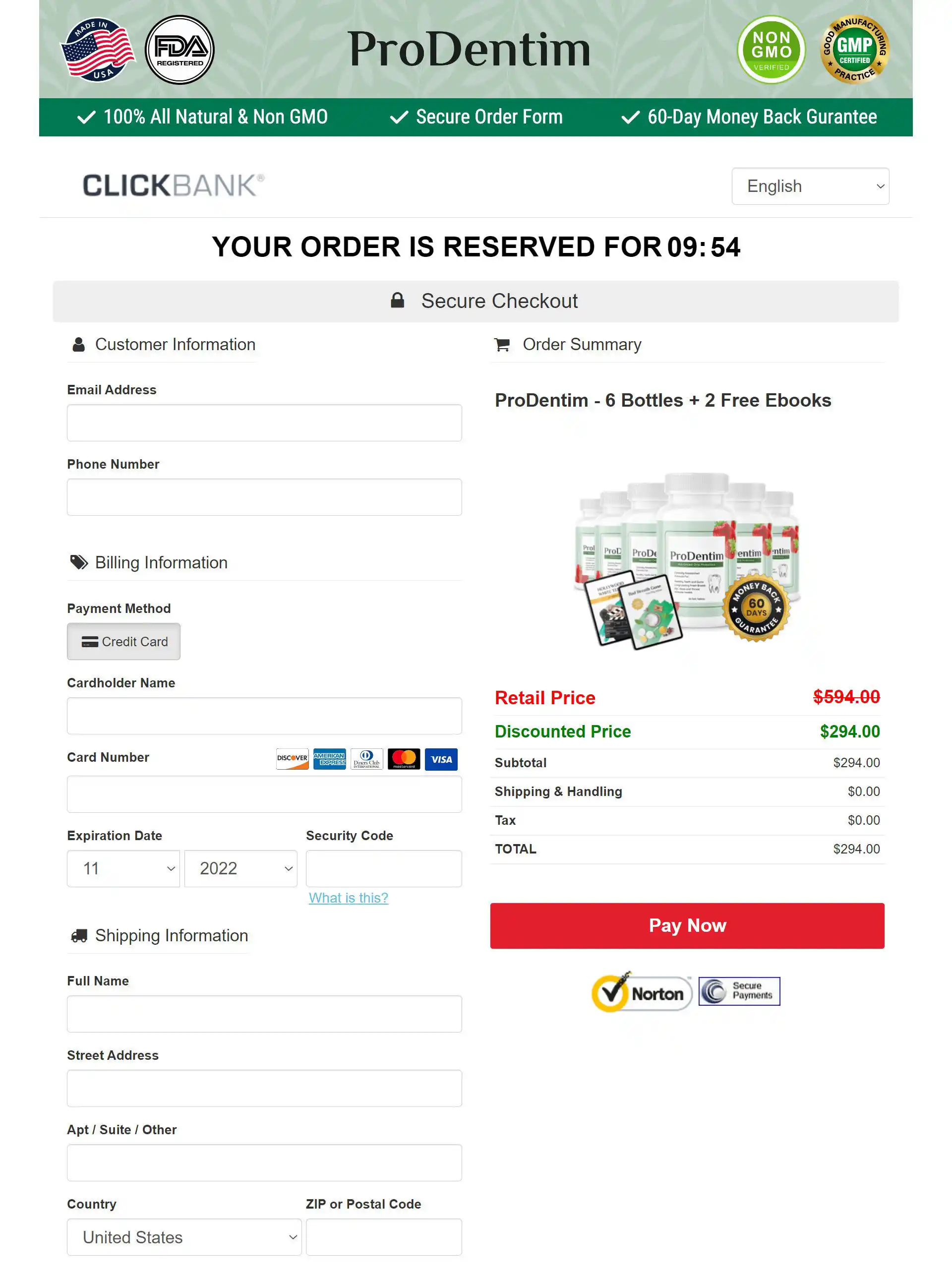 ProDentim - Secure Checkout Page